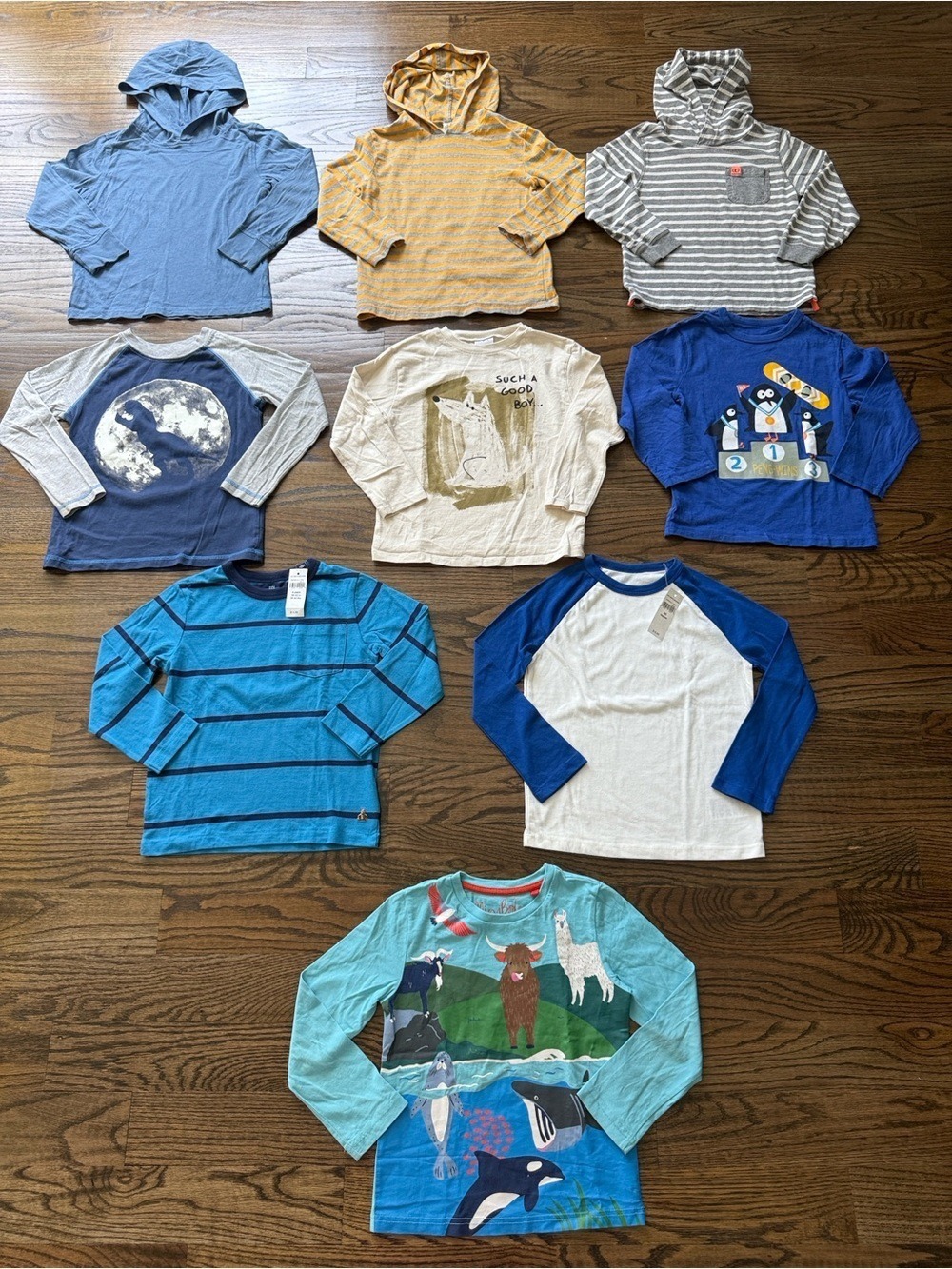 Mini Boden/ Zara/ J. Crew/ Gap Boy Long Sleeves Shirts Hoodies Bundle Size 4-5